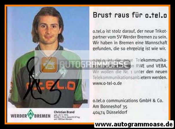 Autogramm Fussball | SV Werder Bremen | 1997 blau | Christian BRAND