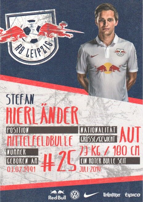 Autogramm Fussball | RB Leipzig | 2015 | Stefan HIERLÄNDER
