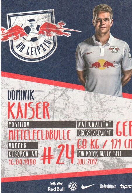 Autogramm Fussball | RB Leipzig | 2015 | Dominik KAISER
