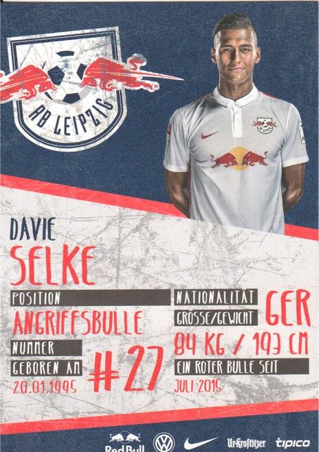 Autogramm Fussball | RB Leipzig | 2015 | Davie SELKE