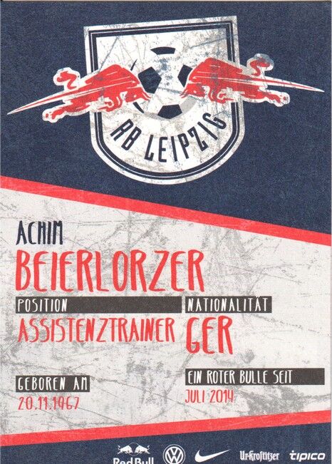Autogramm Fussball | RB Leipzig | 2015 | Achim BEIERLORZER