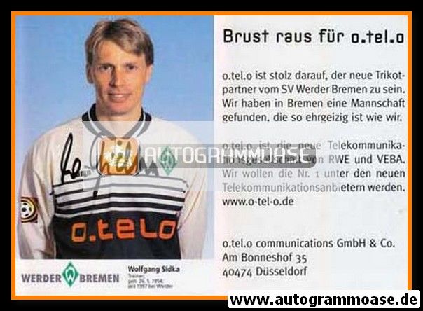 Autogramm Fussball | SV Werder Bremen | 1997 blau | Wolfgang SIDKA