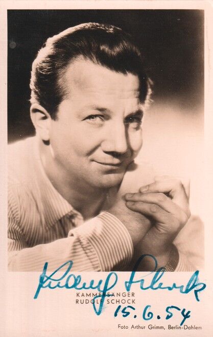 Autogramm Klassik | Rudolf SCHOCK | 1950er (Portrait SW KuB) Grimm