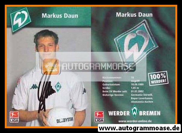Autogramm Fussball | SV Werder Bremen | 2002 Color | Markus DAUN