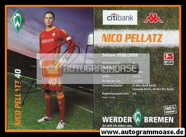 Autogramm Fussball | SV Werder Bremen | 2008 | Nico PELLATZ