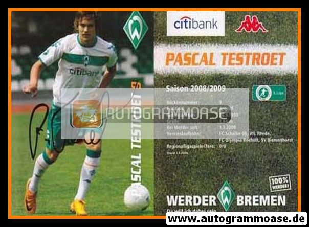 Autogramm Fussball | SV Werder Bremen | 2008 | Pascal TESTROET