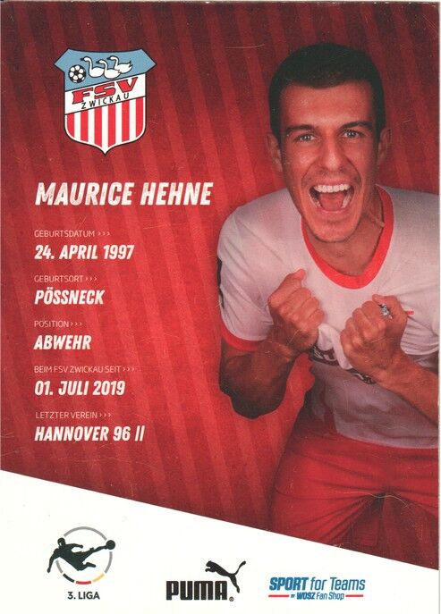 Autogramm Fussball | FSV Zwickau | 2020 | Maurice HENNE