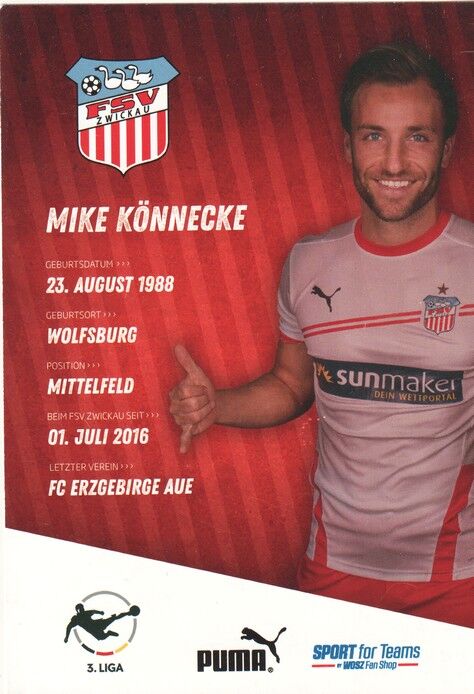 Autogramm Fussball | FSV Zwickau | 2020 | Mike KÖNNECKE