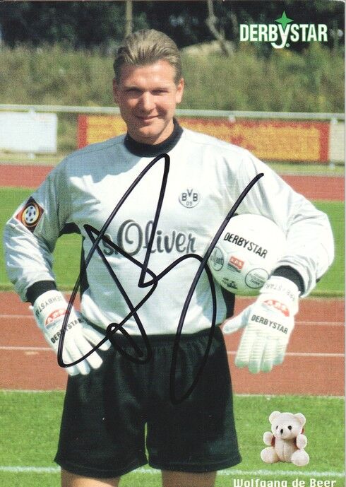 Autogramm Fussball | Borussia Dortmund | 2000er | Wolfgang DE BEER (Portrait Color Derbystar)