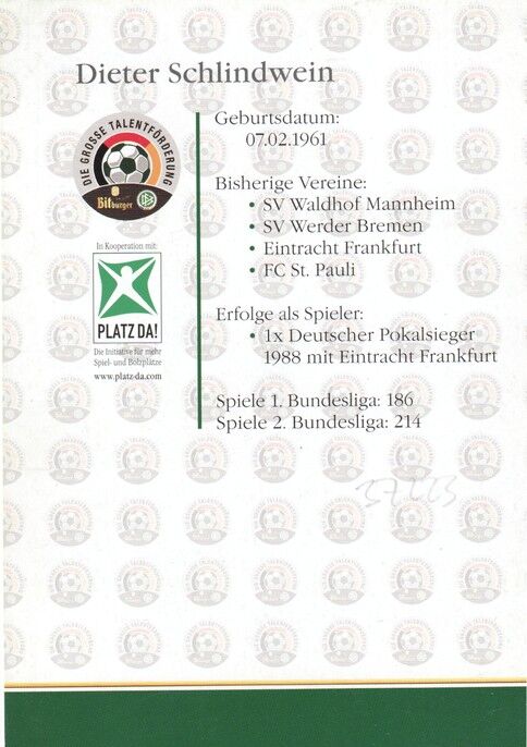 Autogramm Fussball | 2010er | Dieter SCHLINDWEIN (Portrait Color) Bitburger