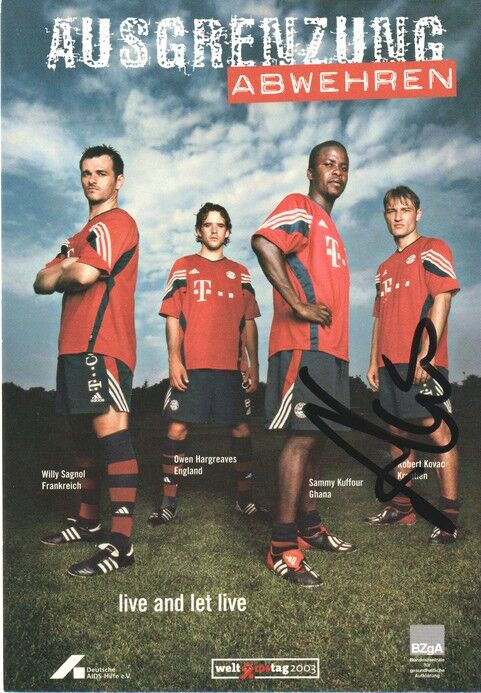 Autogramm Fussball | FC Bayern München | 2003 | Robert KOVAC (Gruppenbild AIDS-Tag)