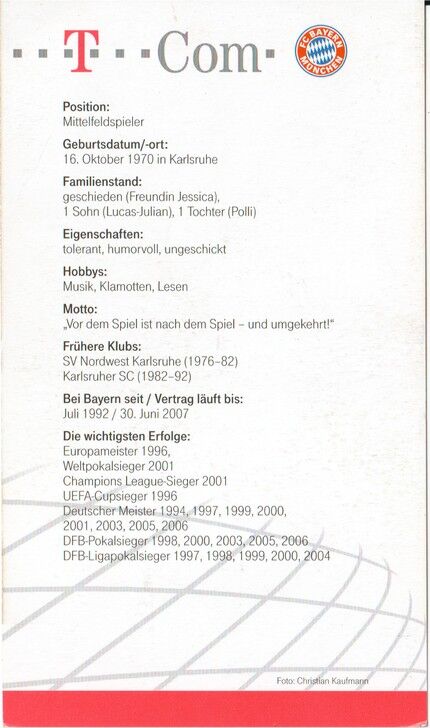 Autogramm Fussball | FC Bayern München | 2006 | Mehmet SCHOLL