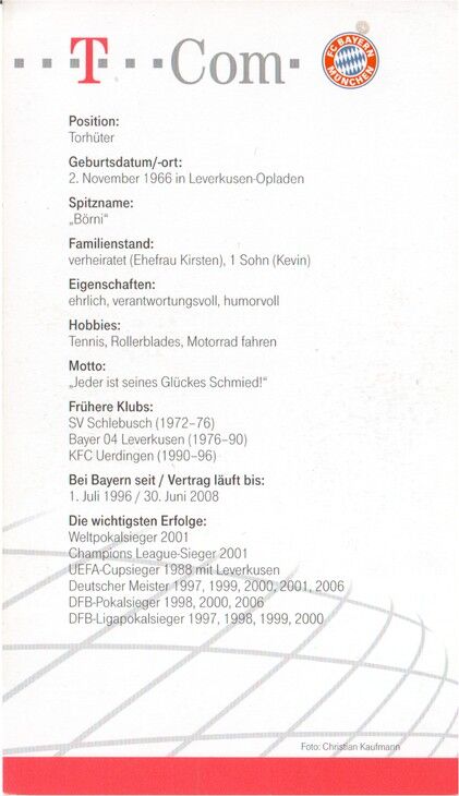 Autogramm Fussball | FC Bayern München | 2006 Druck | Bernd DREHER