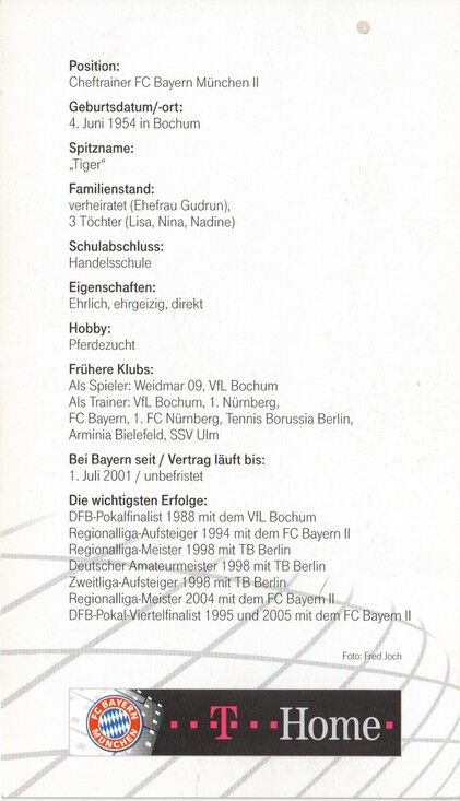 Autogramm Fussball | FC Bayern München | 2007 | Hermann GERLAND