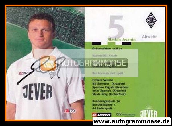 Autogramm Fussball | Borussia Mönchengladbach | 2003 | Sladan ASANIN