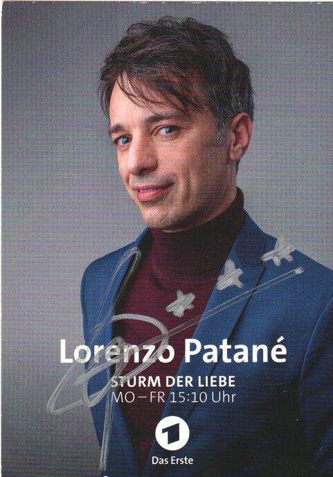 Autogramm TV | ARD | Lorenzo PATANE | 2020er "Sturm Der Liebe" (Portrait Color Arnold)