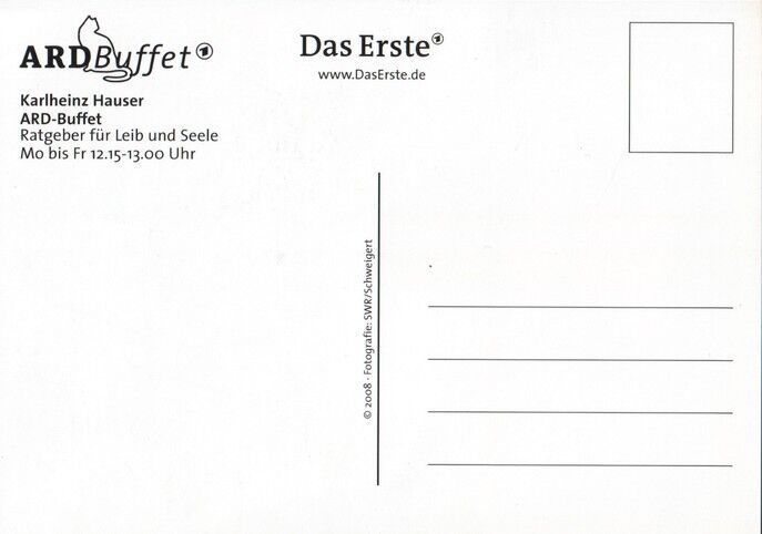 Autogramm TV | ARD | Karlheinz HAUSER | 2008 "ARD Buffet" (Portrait Color Schweigert)