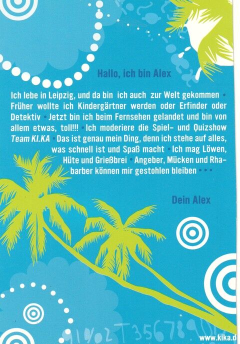 Autogramm TV | ARD | ALEX Huth | 2000er (Portrait Color KIKA)