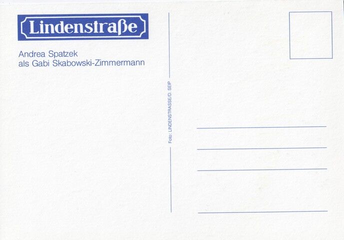 Autogramm TV | ARD | Andrea SPATZEK | 1990er "Lindenstrasse" (Portrait SW Seip)