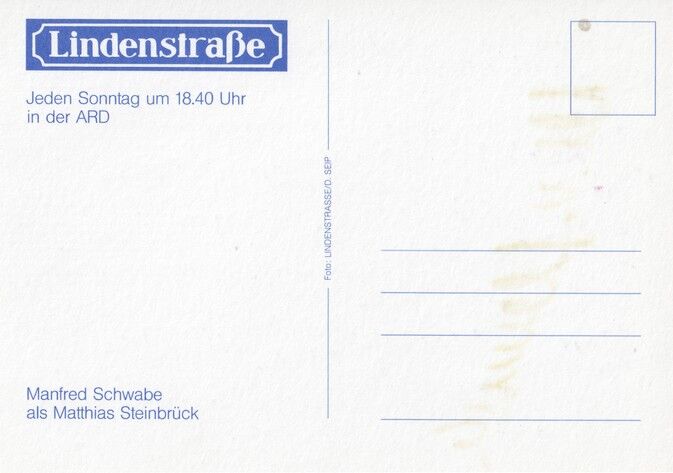Autogramm TV | ARD | Manfred SCHWABE | 1990er "Lindenstrasse" (Portrait SW Seip)