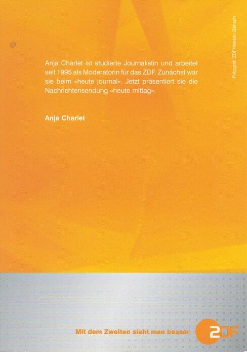 Autogramm TV | ZDF | Anja CHARLET | 2000er "Heute Mittag" (Portrait Color Bänsch)