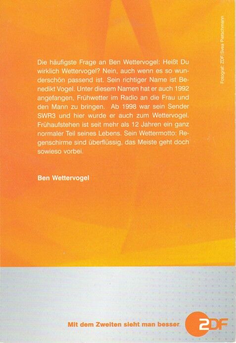 Autogramm TV | ZDF | Ben WETTERVOGEL | 2000er (Portrait Color Pietschmann)