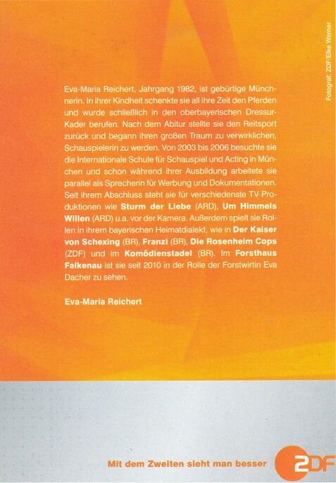Autogramm TV | ZDF | Eva-Maria REICHERT | 2010er "Forsthaus Falkenau" (Portrait Color Werner)