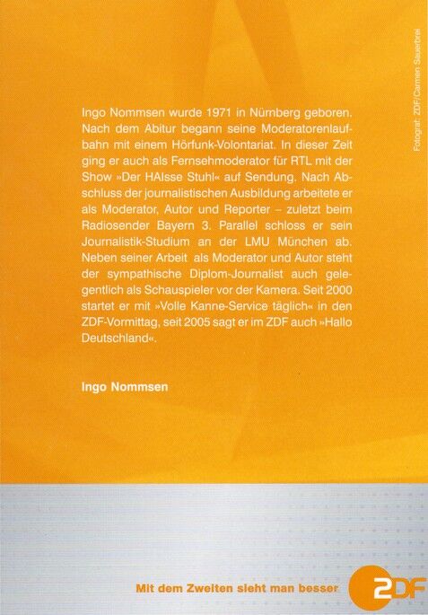 Autogramm TV | ZDF | Ingo NOMMSEN | 2000er (Portrait Color Sauerbrei)