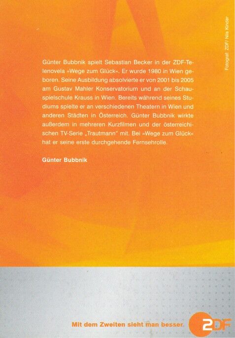 Autogramm TV | ZDF | Günter BUBBNIK | 2000er "Wege Zum Glück" (Portrait Color Kinder)