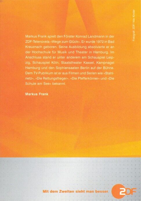 Autogramm TV | ZDF | Markus FRANK | 2000er "Wege Zum Glück" (Portrait Color Kinder)