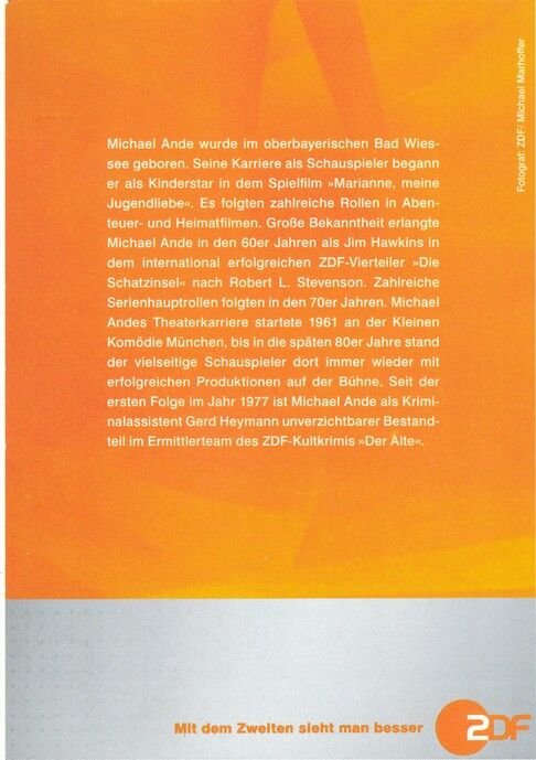 Autogramm TV | ZDF | Michael ANDE | 2000er "Der Alte" (Portrait Color Marhoffer)