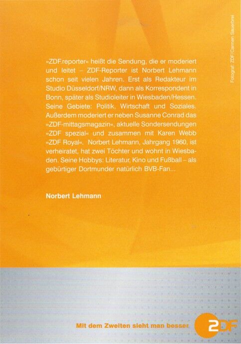 Autogramm TV | ZDF | Norbert LEHMANN | 2000er (Portrait Color Sauerbrei)