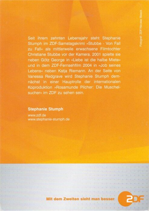 Autogramm TV | ZDF | Stephanie STUMPH | 2000er "Stubbe" (Portrait Color Maack)