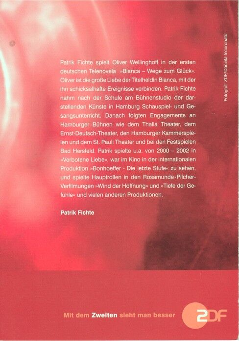 Autogramm TV | ZDF | Patrik FICHTE | 2000er "Wege Zum Glück" (Portrait Color Incoronato)