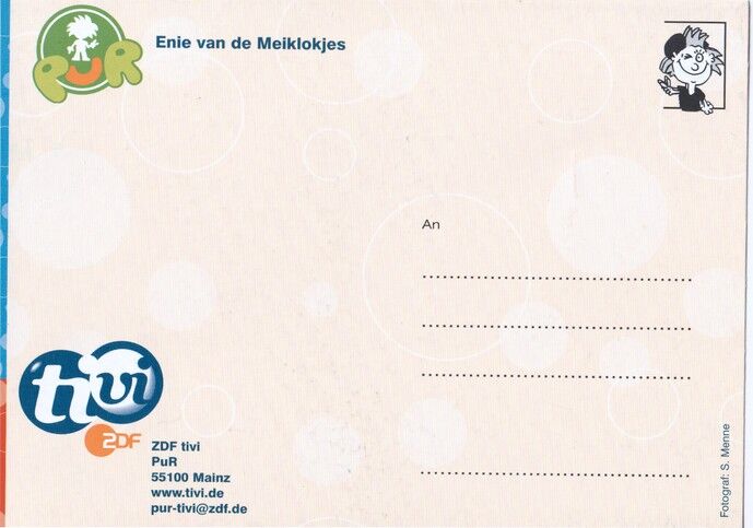 Autogramm TV | ZDF tivi | Enie VAN DE MEIKLOKJES | 2000er "Pur" (Portrait Color Menne)