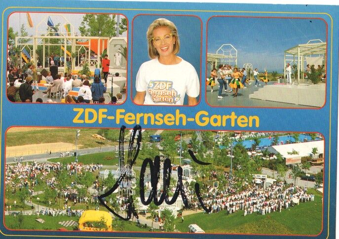 Autogramm TV | ZDF | Ilona CHRISTEN | 1980er "Fernsehgarten" (Collage Color)