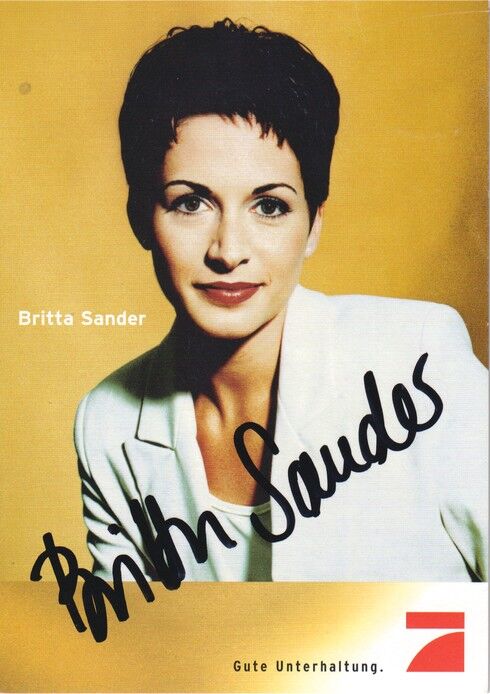Autogramm TV | PRO7 | Britta SANDER | 2000er "Taff." (Portrait Color Wechsler)