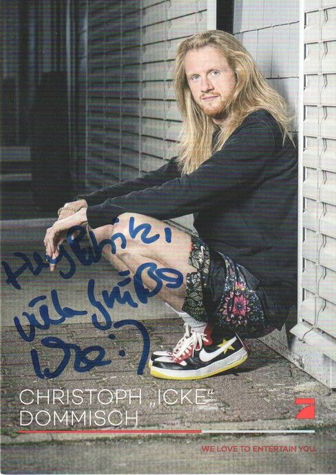 Autogramm TV | PRO7 | Christoph "Icke" DOMMISCH | 2010er (Portrait Color Hahn)