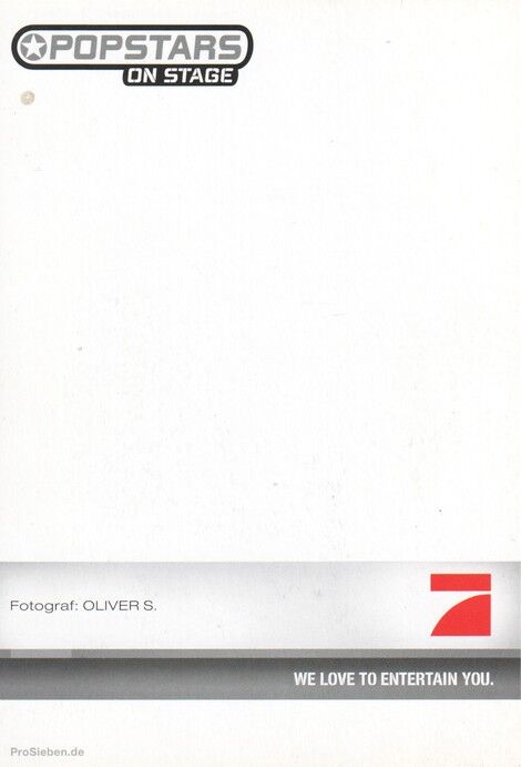 Autogramm TV | PRO7 | Dieter FALK | 2006 "Popstars" (Portrait Color Oliver)