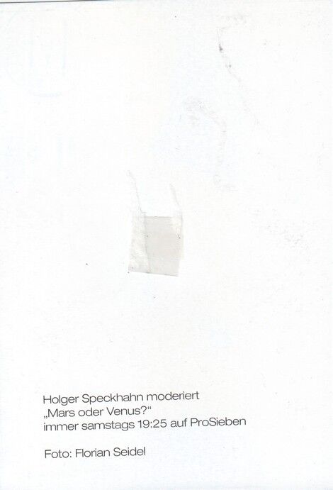 Autogramm TV | PRO7 | Holger SPECKHAHN | 2002 "Mars Oder Venus" (Portrait Color Seidel)