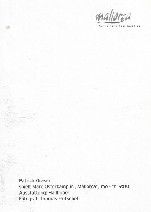 Autogramm TV | PRO7 | Patrick GRÄSER | 2000er "Mallorca" (Portrait Color Pritschet)