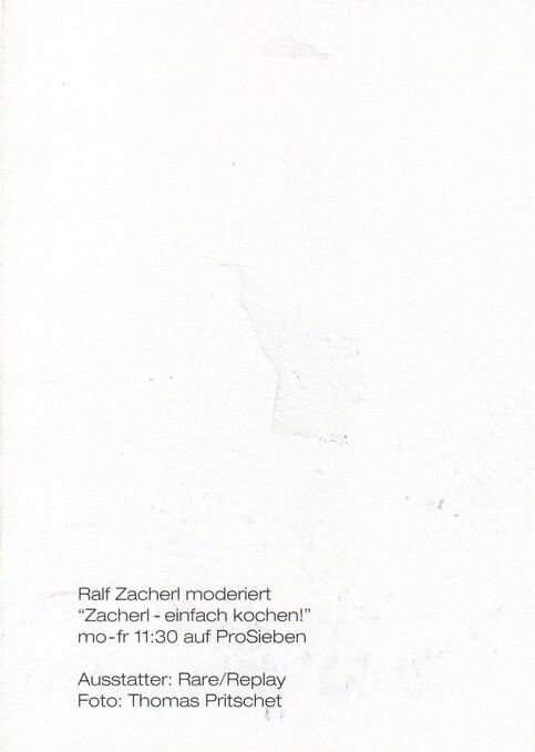 Autogramm TV | PRO7 | Ralf ZACHERL | 2000er "Einfach Kochen" (Portrait Color Pritschet)