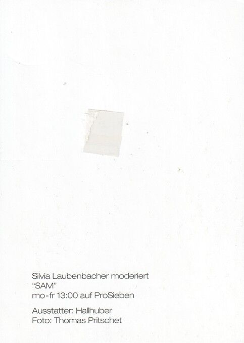 Autogramm TV | PRO7 | Silvia LAUBENBACHER | 2000er "SAM" (Portrait Color Pritschet)