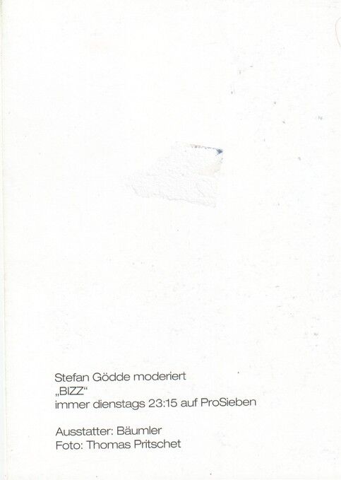 Autogramm TV | PRO7 | Stefan GÖDDE | 2000er "BIZZ" (Portrait Color Pritschet)