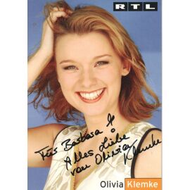 Autogramm TV | RTL | Olivia KLEMKE | 2000er "Unter Uns" (Portrait Color Menne)