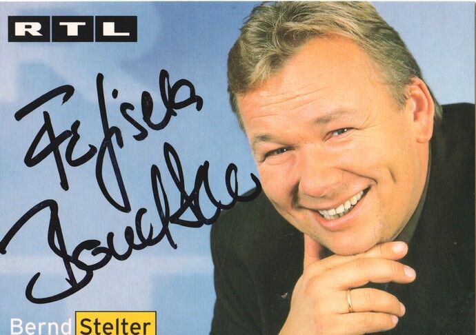 Autogramm TV | RTL | Bernd STELTER | 1990er (Portrait Color Gregorowius)