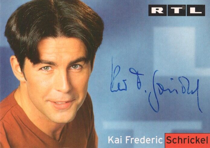 Autogramm TV | RTL | Kai Frederic SCHRICKEL | 1990er (Portrait Color Stempell)