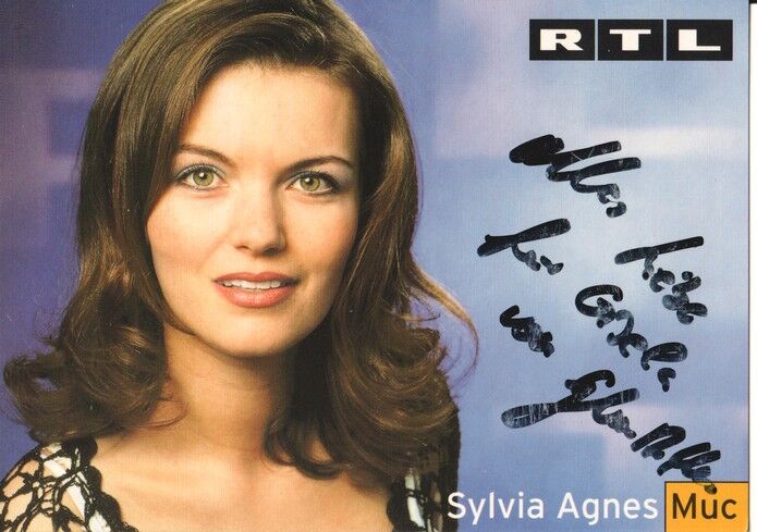 Autogramm TV | RTL | Sylvia Agnes MUC | 1990er (Portrait Color Stempell)