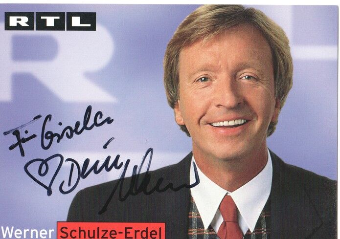 Autogramm TV | RTL | Werner SCHULZE-ERDEL | 1990er (Portrait Color Stempell)