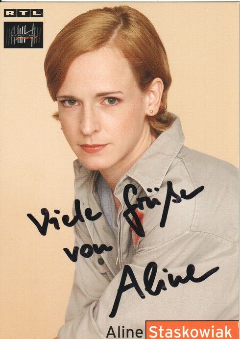 Autogramm TV | RTL | Aline STASKOWIAK | 2000er "Hinter Gittern" (Portrait Color Pritschet)